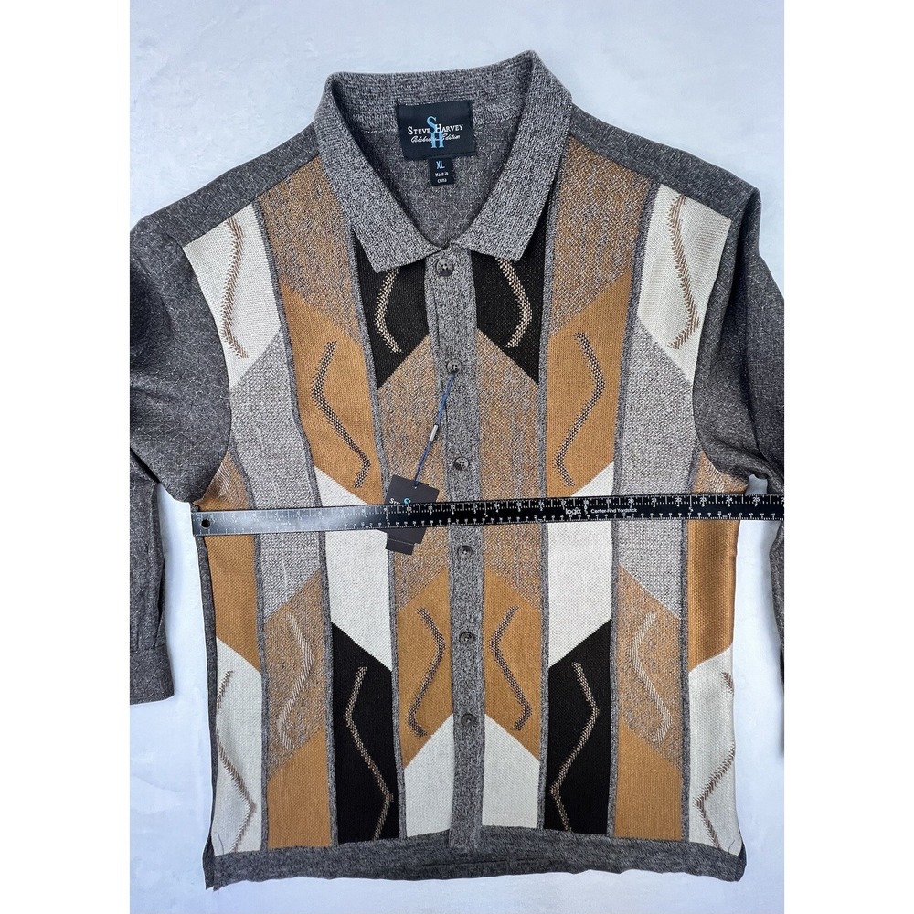 Steve Harvey Shirt Men's Size XL Button Up Celebrity Edition Neutral Long Sleeve - Picture 8 of 11